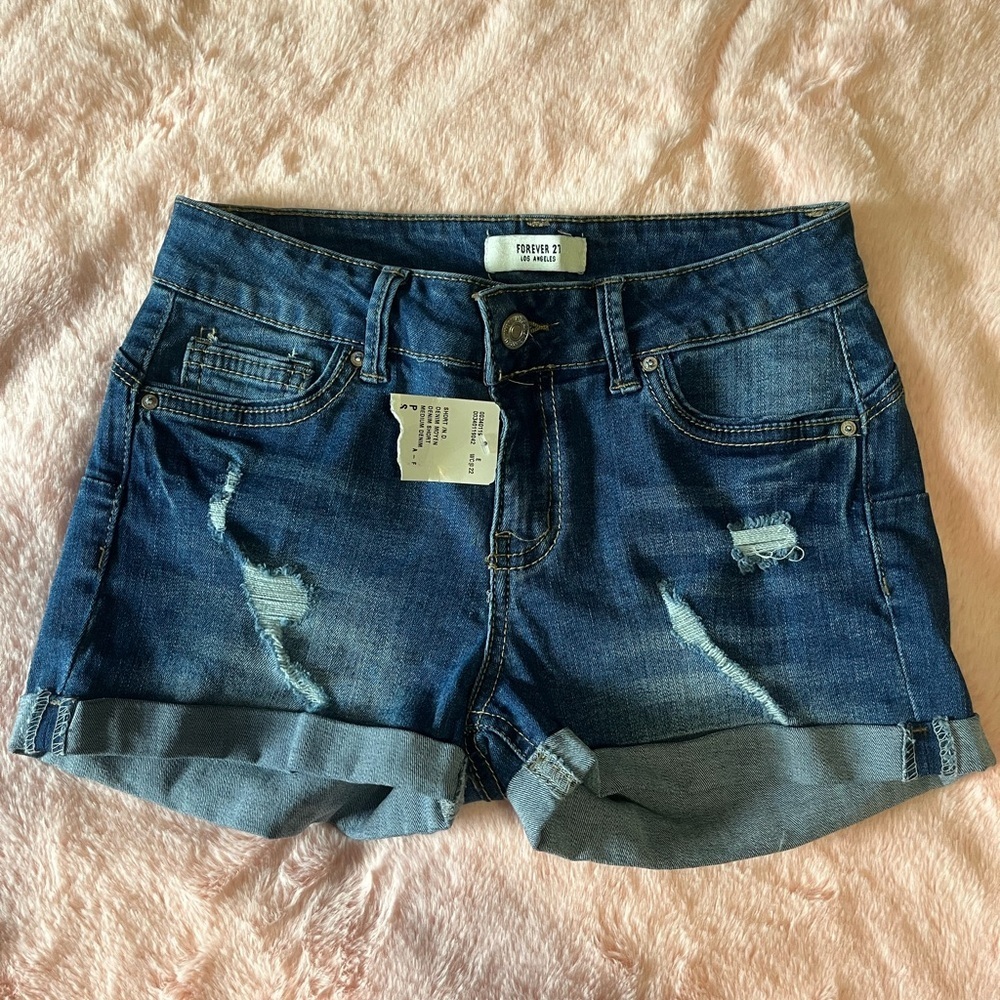 2 for $20 Forever 21 Women's Blue Denim Shorts